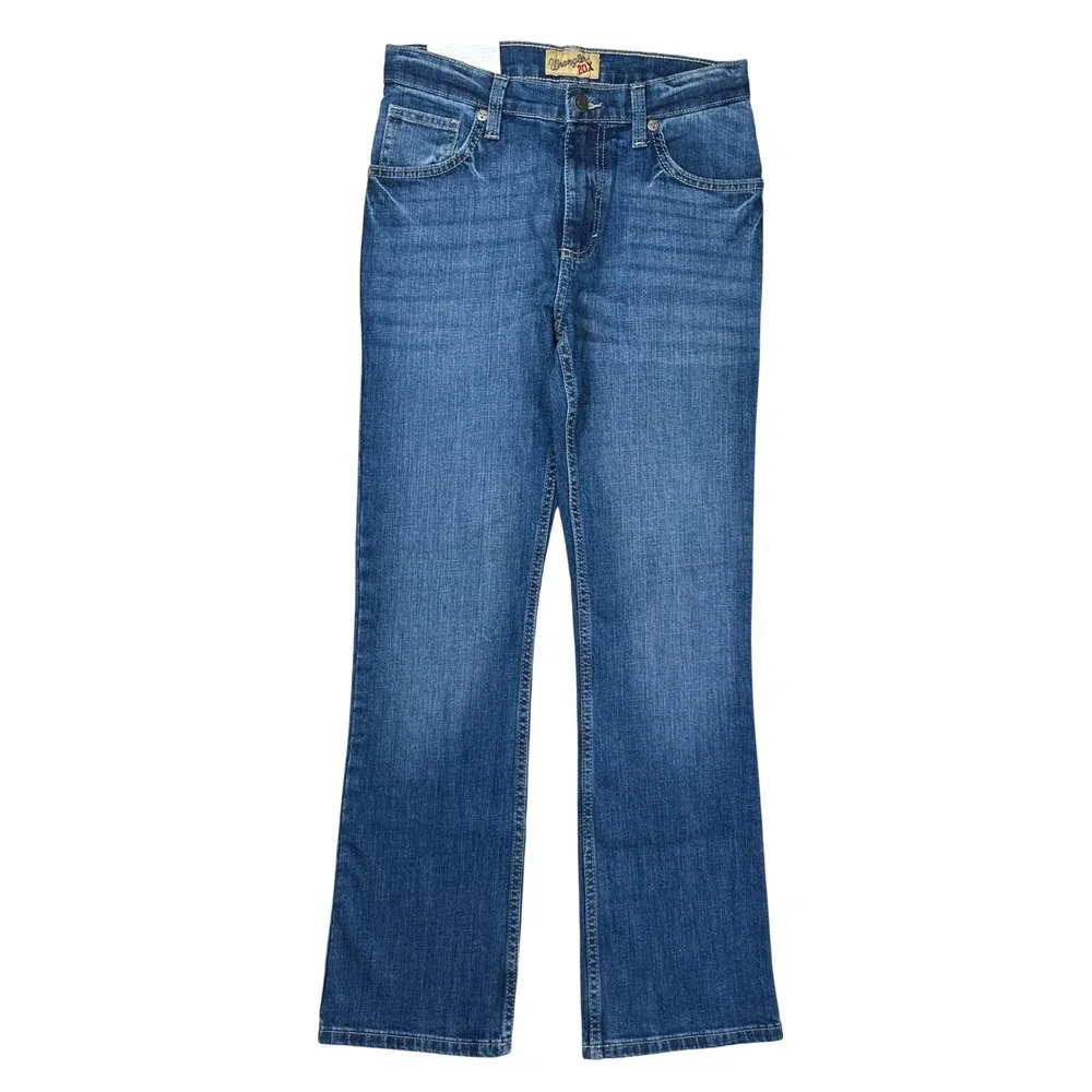 New Wrangler 20X Vintage Boot Jeans Kids 14 Regular Blue Slim Fit Stretch NWT
